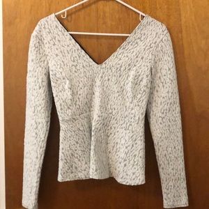 White and black peplum top